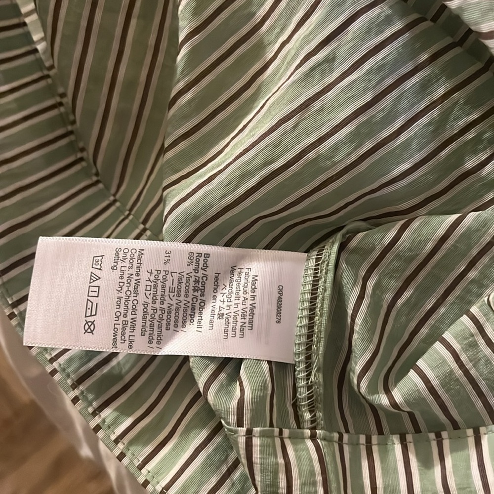 Madewell Japanese style boxy linen- like Boho breezy striped top - Picture 6 of 6